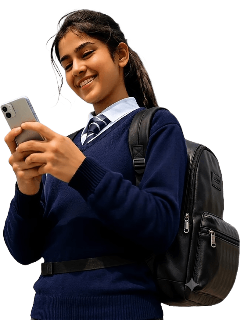 Student smiling while using DoubtAce